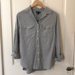 J.Crew polka dot button down